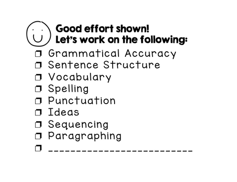 Good Effort Checklist