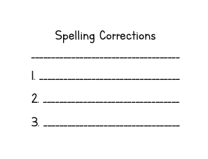 Spelling Corrections